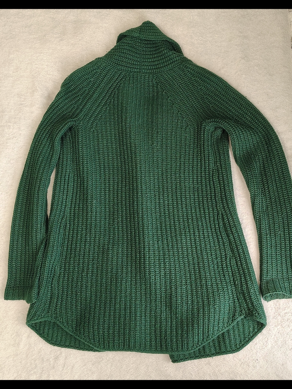 Max Studio Deep Green Ribbed Open-Front Cardigan - Picture 2 of 3